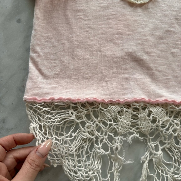 Babycake Vintage Blush Pink Long Sleeve 5T Doily Appliqué - Picture 6 of 10